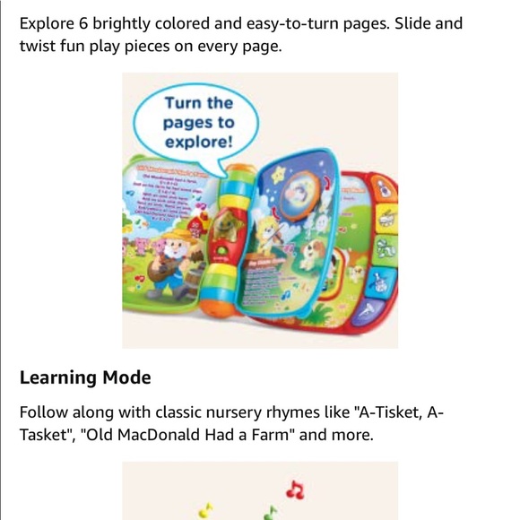 Children’s musical rhymes interactive learning book vtech - Picture 2 of 6